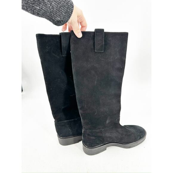 Stuart Weitzman Henley Black Suede Riding Boots 6.5 - Picture 2 of 7